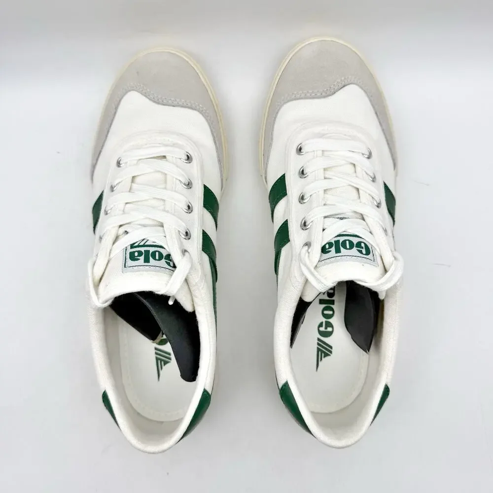 Gola Womens Badminton Sneakers EU 38 US 7 White Green Canvas Suede EUC